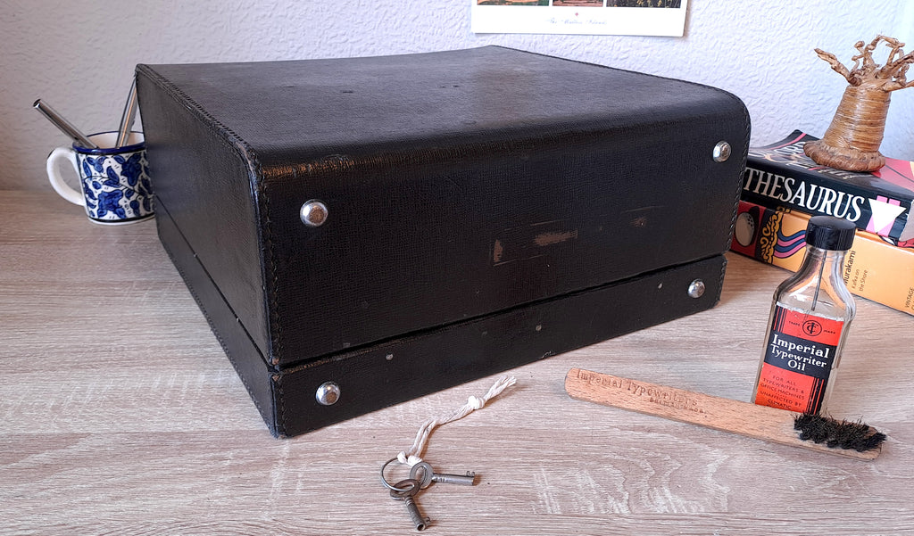 Imperial Good Companion Typewriter with Rare Secretarial Case, New Platen & Baseboard Feet